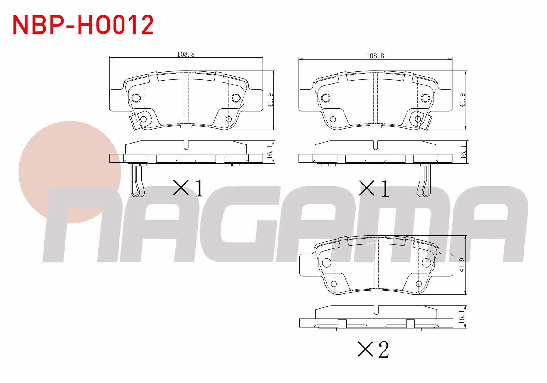 FREN BALATA ARKA IKAZLI HONDA CR-V III 2.0 I-VTEC 2006-2012 / CR-V III 2.2i CTDI 2006-2012/ CR-V IV 1.6i DTEC 2012-/ CR-V IV 2.0 2012-/ CR-V IV 2.2i IKAZLI 2012-