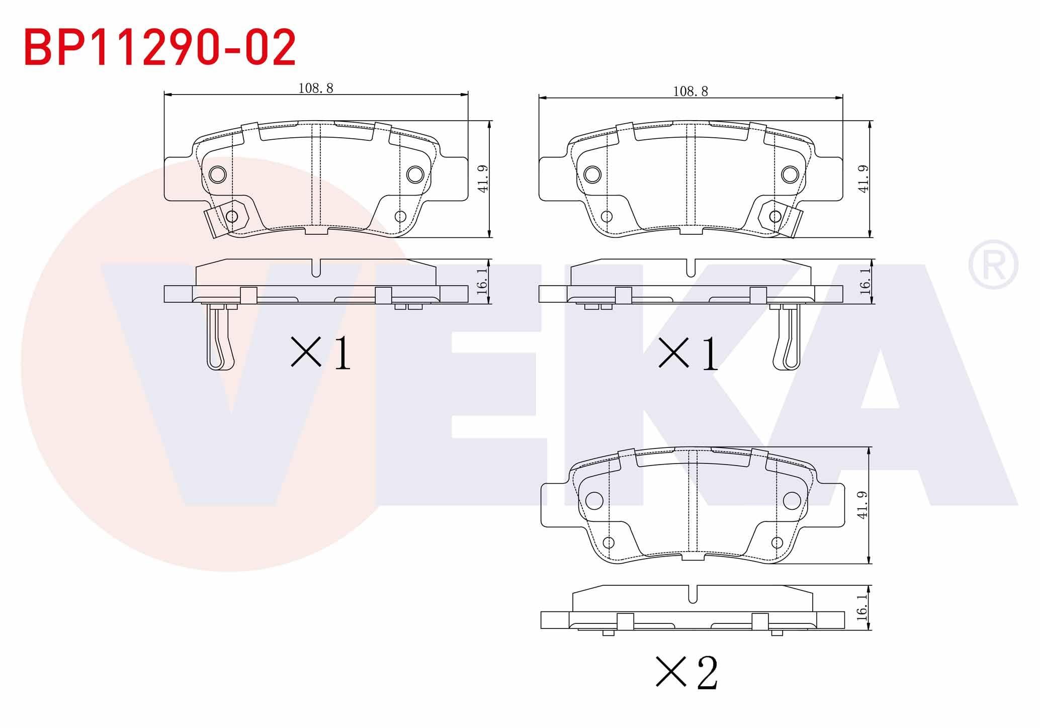 FREN BALATA ARKA IKAZLI HONDA CR-V III 2.0 I-VTEC 2006-2012 / CR-V III 2.2i CTDI 2006-2012/ CR-V IV 1.6i DTEC 2012-/ CR-V IV 2.0 2012-/ CR-V IV 2.2i IKAZLI 2012-
