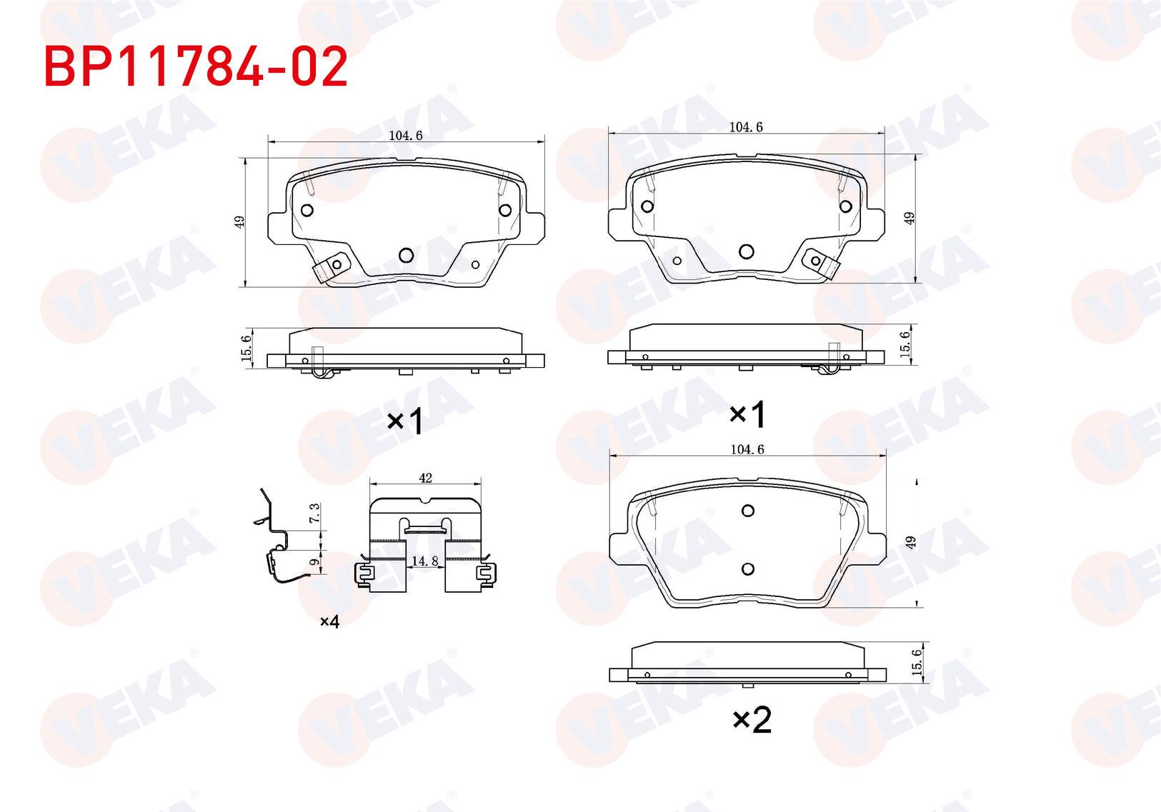 FREN BALATA ARKA IKAZLI HYUNDAI i30 1.4 MPI - 1.4 T-GDI - 1.6 CRDI 2016- / KIA CEED 1.4 - 1.4 T-GDI - 1.6 - 1.6 CRDI 2018- / XCEED 1.6 CRDI 2019-
