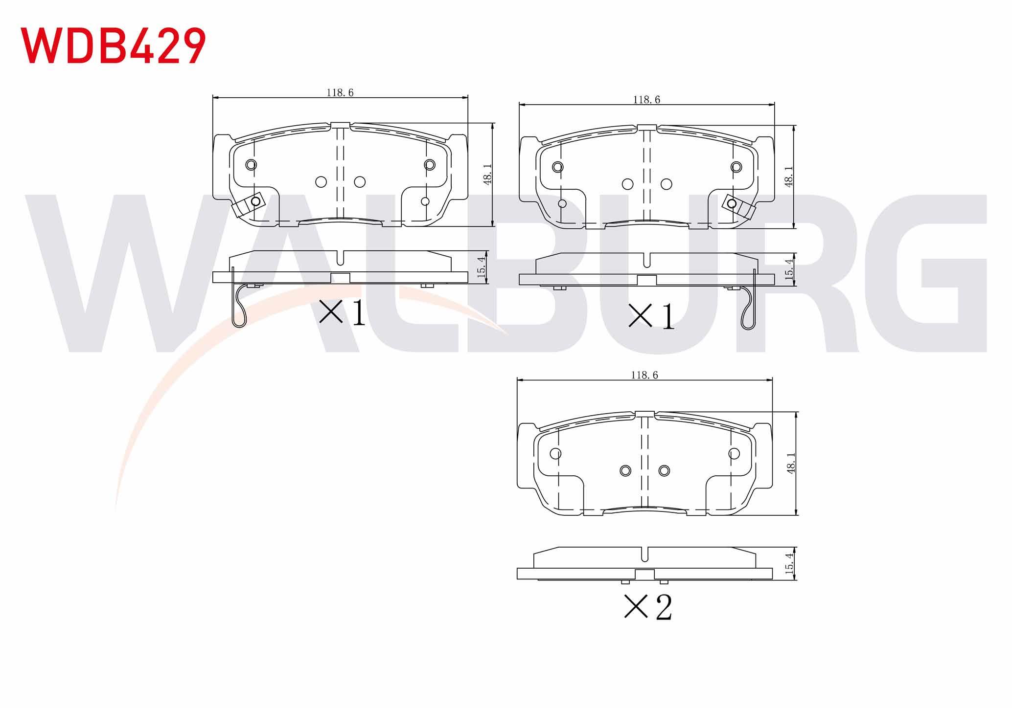 FREN BALATA ARKA IKAZLI HYUNDAI SANTA FE (CM) 2.2 CRDI 2006-2012 / SANTA FE (CM) 2.7i V6 2006-2012 / SSANGYONG KYRON 2.0 XDI 4WD 2005-2011 / RODIUS I 2.7 XDI 4WD 2005-2013