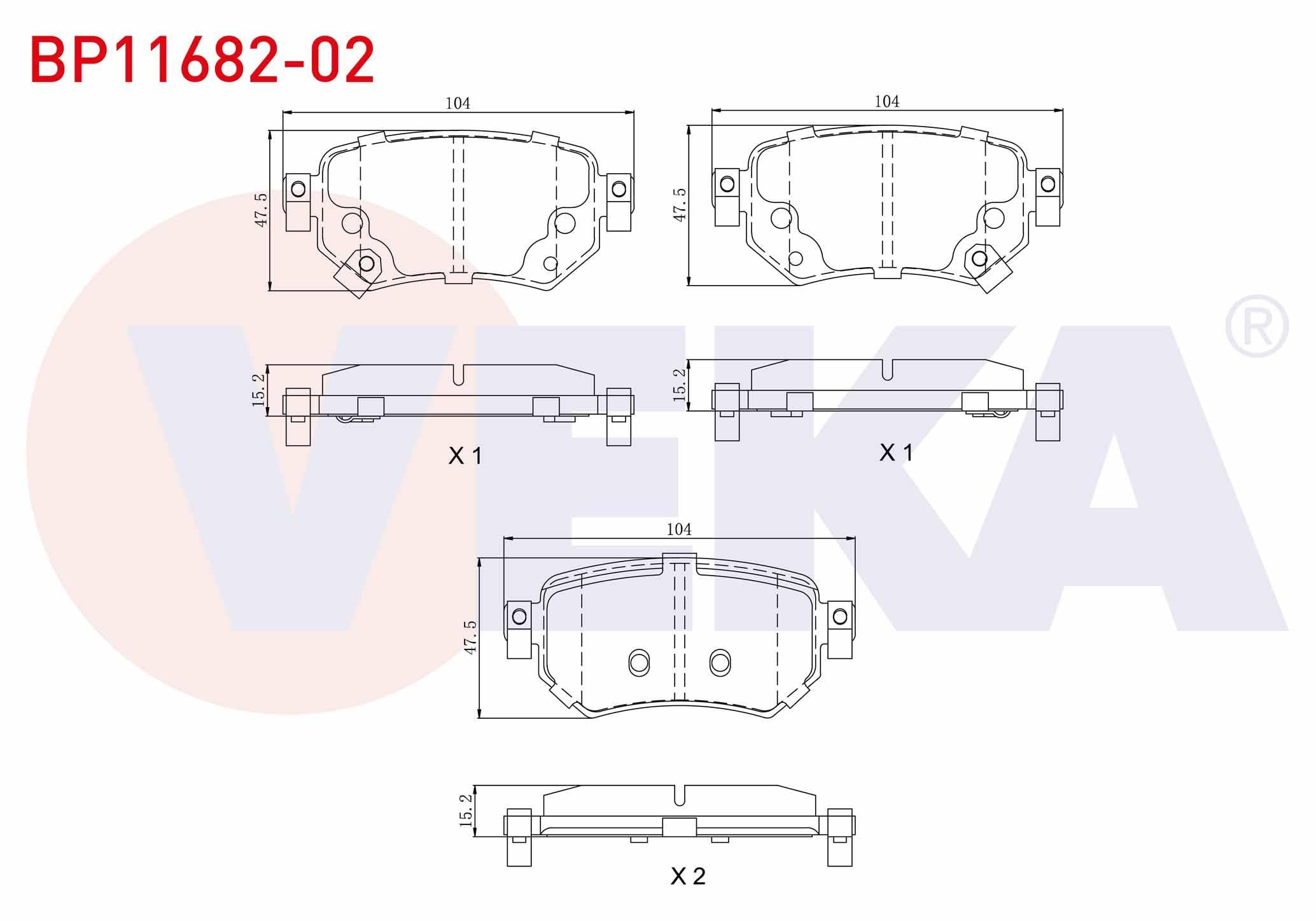 FREN BALATA ARKA IKAZLI MAZDA 6 (GJ,GH) 2.0 2013- / MAZDA 6 (GJ,GH) 2.2 D 2013-