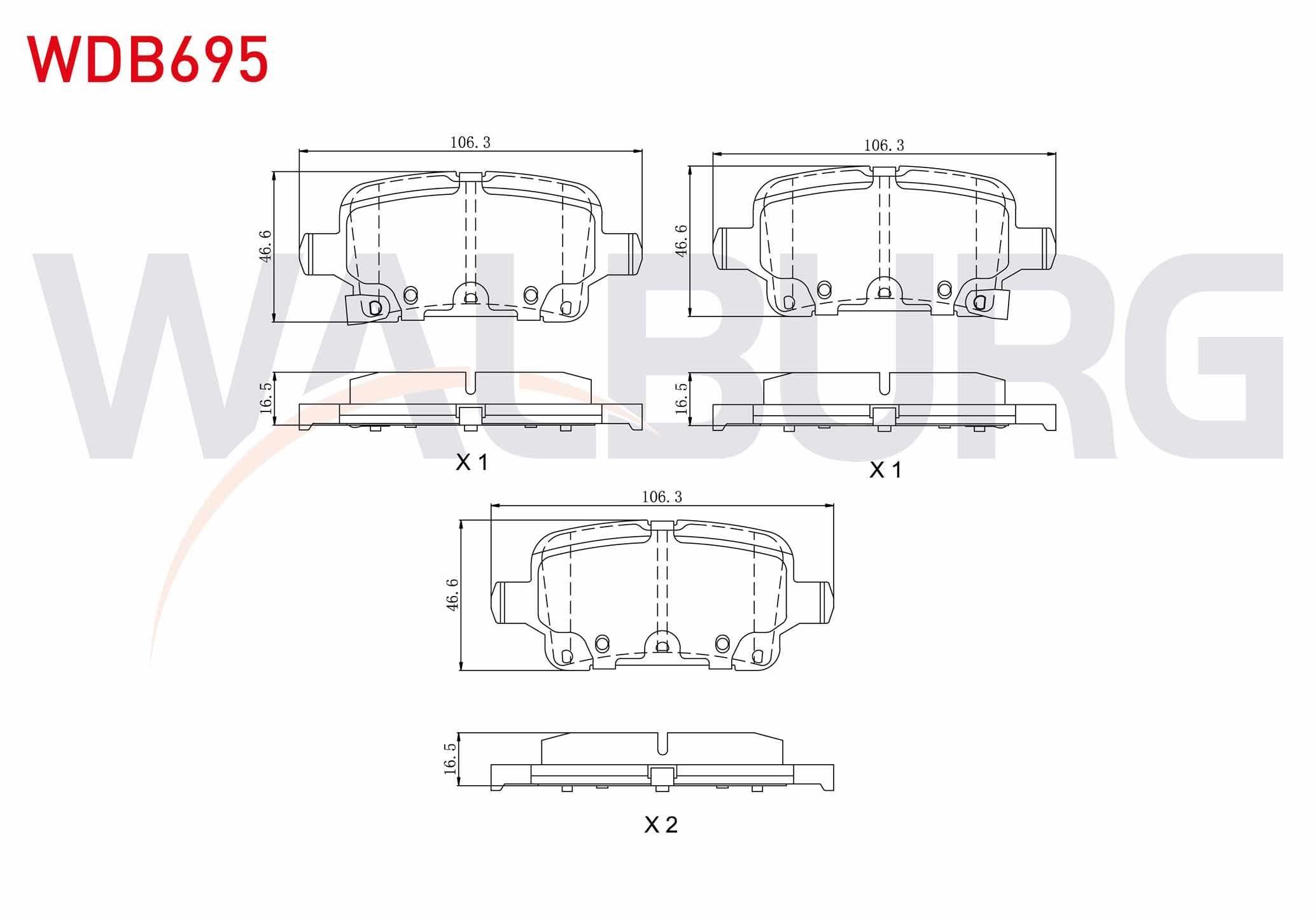 FREN BALATA ARKA IKAZLI OPEL ASTRA K 1.0i TURBO - 1.4i TURBO - 1.6 CDTI 15-16 JANT 2015-