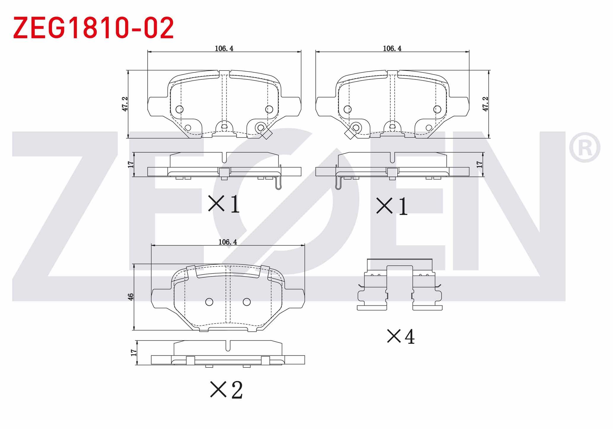 FREN BALATA ARKA IKAZLI OPEL MOKKA 1.4 - 1.6 - 1.6 CDTI 2012-/ MOKKA X 1.6 CDTI 2012-