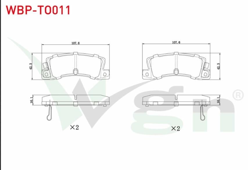 FREN BALATA ARKA IKAZLI TOYOTA AVENSIS (T22) 1.6 VVT-I 1997-2003 / AVENSIS (T22) 2.0 VVT-I 1997-2003 / CAMRY (_V30) 2.4 VVT-I 2001-2006 / CAMRY (_V30) 3.0 V6 2001-2006
