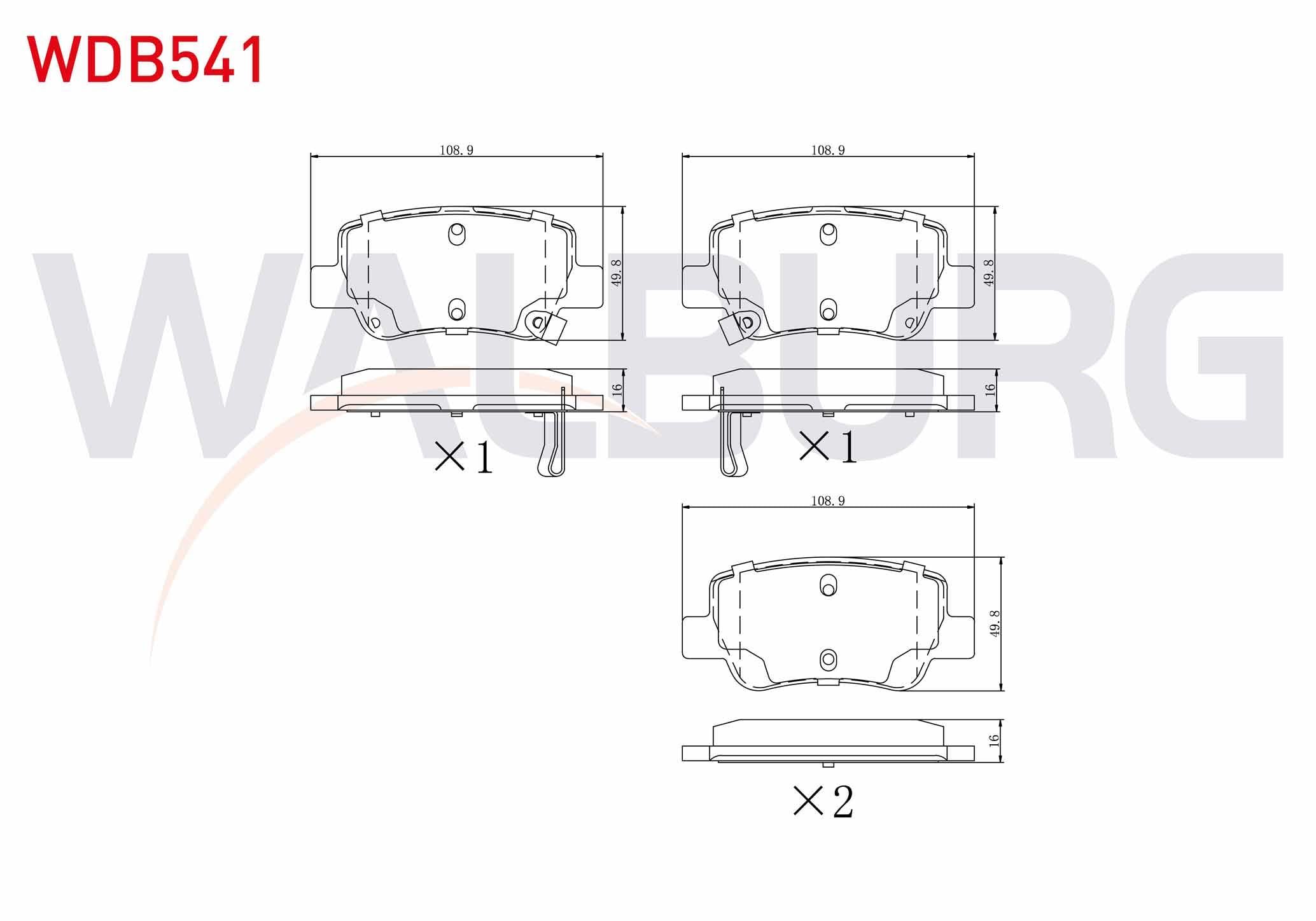 FREN BALATA ARKA IKAZLI TOYOTA AVENSIS (T27) 1.6i 2009- / AVENSIS (T27) 1.8i 2009- / AVENSIS (T27) 2.0 D 2009- / AVENSIS (T27) 2.0 D-4D 2009-