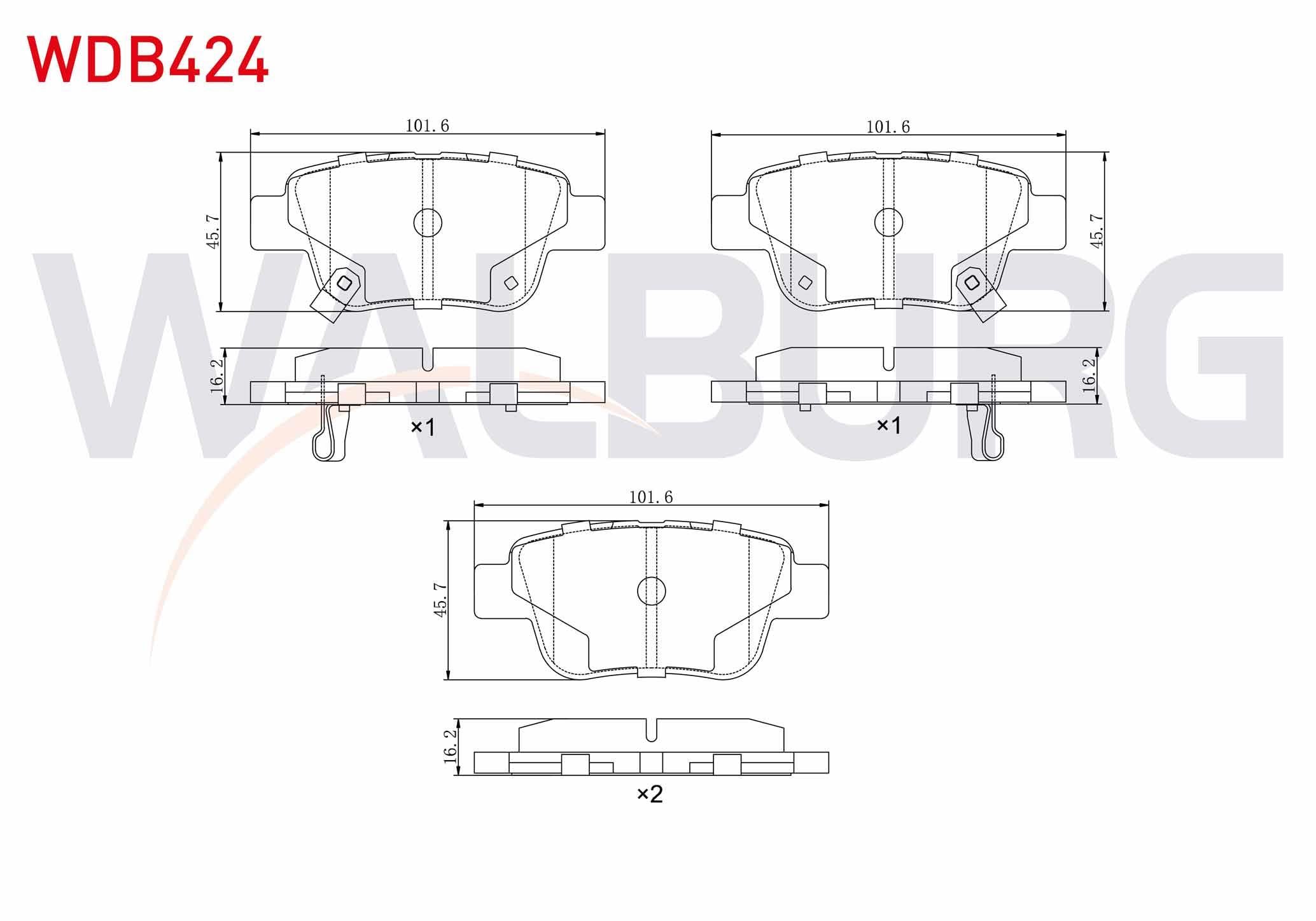 FREN BALATA ARKA IKAZLI TOYOTA AVENSIS (T25) 1.6 VVT-I 2003-2008 / TOYOTA AVENSIS (T25) 1.8 2003-2008 / TOYOTA VERSO (_AUR2_, _ZGR2_) 2.0 D-4D 2009- / TOYOTA AVENSIS (T25) 2.0 D-4D 2003-2008