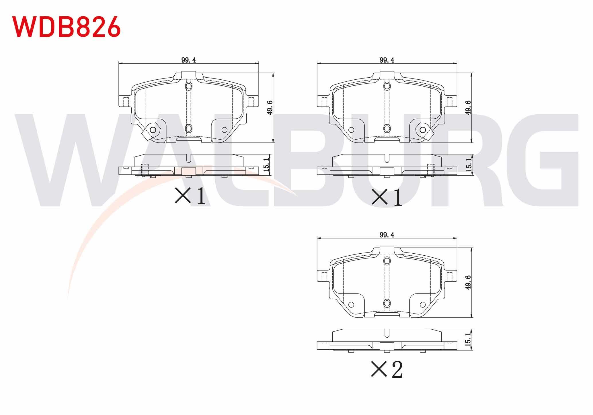 FREN BALATA ARKA IKAZLI TOYOTA COROLLA (E21) 1.6 VVT-I 2019- ELEKTRONIK PARK FRENI OLMAYAN ARACALAR ICIN