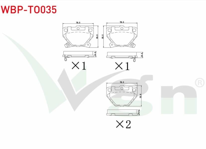 FREN BALATA ARKA IKAZLI TOYOTA YARIS (_CP10) 1.0i 1999-2005 / YARIS (_CP10) 1.3i 1999-2005 / YARIS (_CP10) 1.5 VVT-I 1999-2005 / YARIS (_CP10) 1.4 D-4D 1999-2005