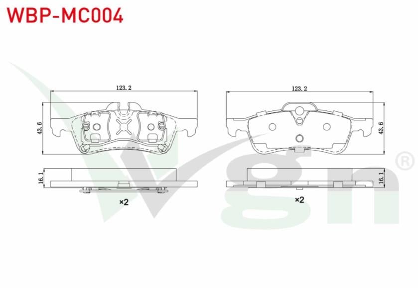 FREN BALATA ARKA MINI (R50,R53) COOPER 1.6 16.10mm 2001-2006
