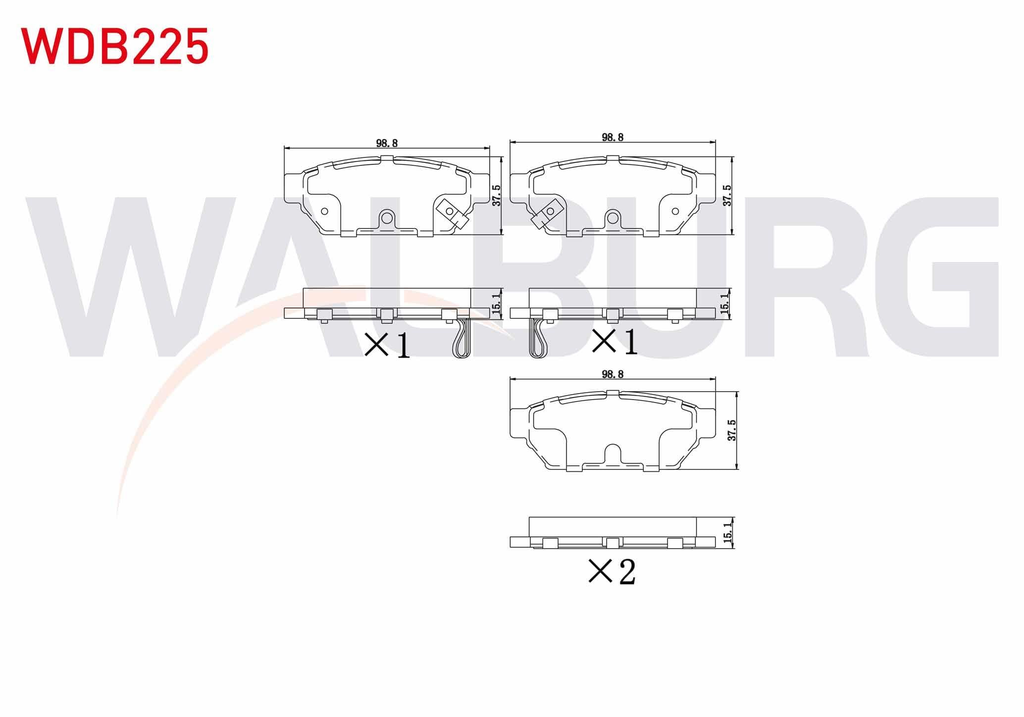 FREN BALATA ARKA MITSUBISHI CARISMA (DA) 1.8 GDI IKAZLI 14.20-15.00mm 1995-2006