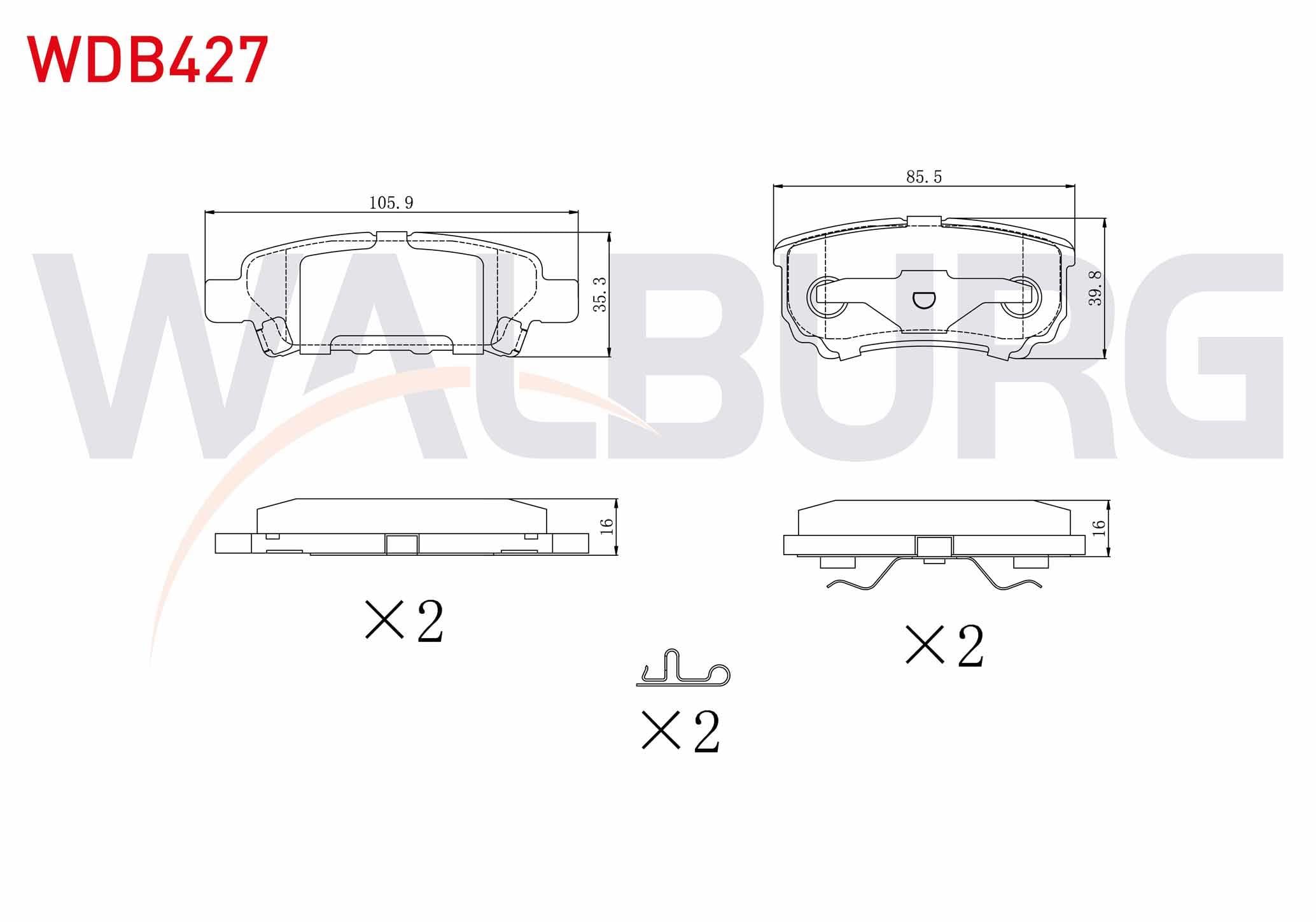 FREN BALATA ARKA MITSUBISHI LANCER VII 1.3 2003-2007/ LANCER 2.0 2007- / OUTLANDER I  2.0 2001-2006/ OUTLANDER II 2.0 DI-D 2006-2012/ JEEP COMPASS 2.0 CRD 2006-/ PEUGEOT 4007 2.2 HDI 2007-