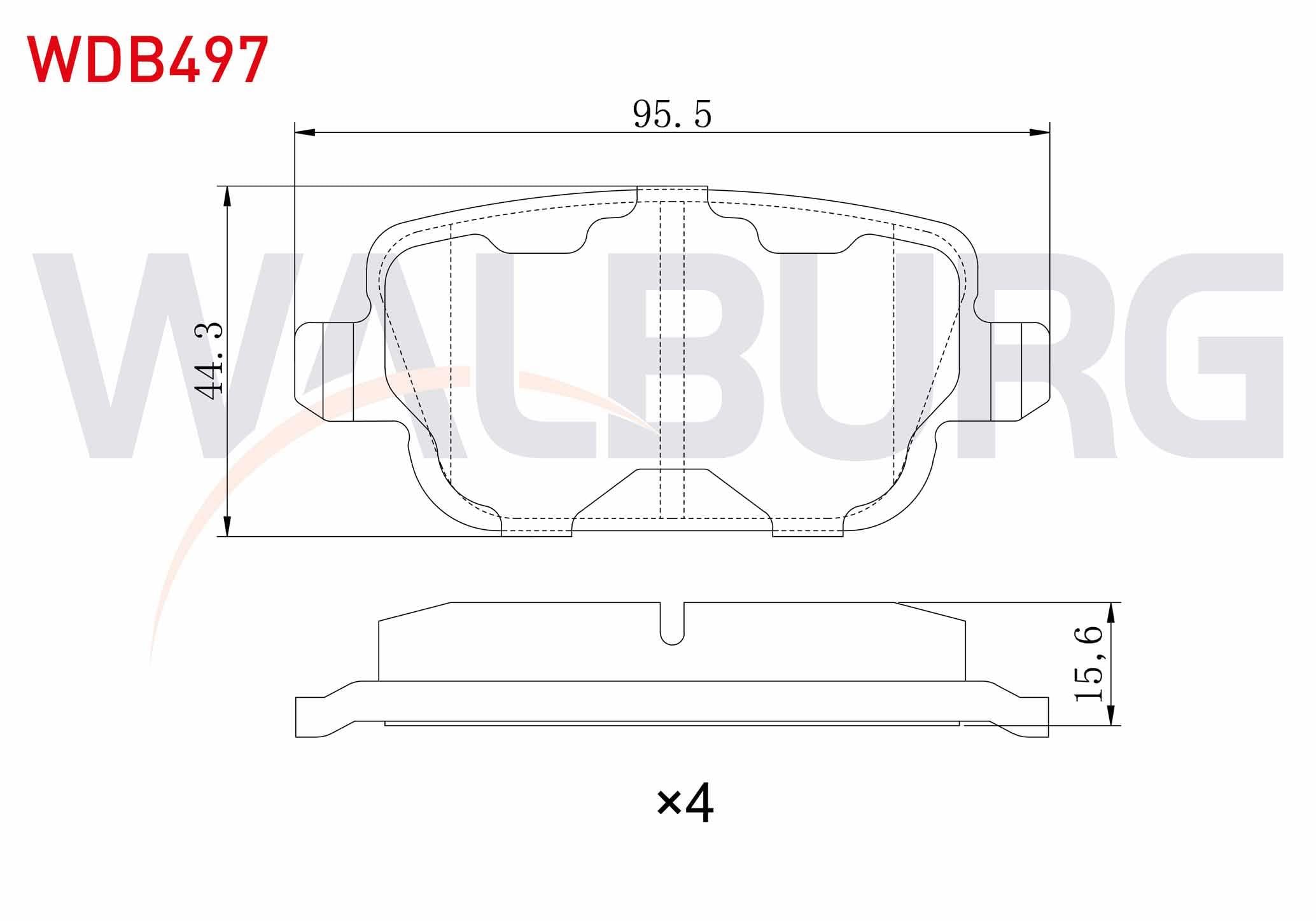 FREN BALATA ARKA MONDEO IV 1.6 TI-VCT 2007-2014/ MONDEO IV 2.2 TDCI 2007-2014/ MONDEO IV 2.0 TDCI 2007-2014/ KUGA I 2.0 TDCI 2008-2013/ MONDEO IV 1.6 TDCI 2007-2014/ FREELANDER II 2.2 TD4 2006-2014