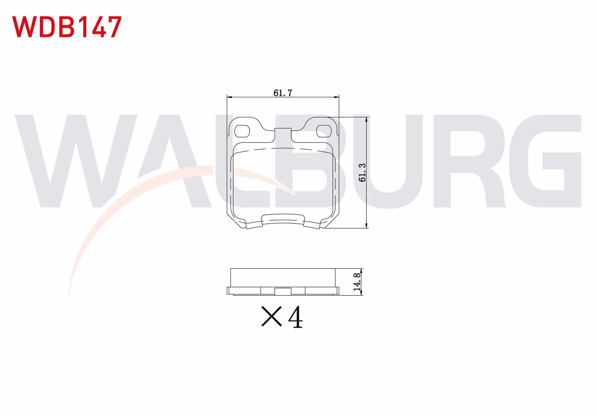 FREN BALATA ARKA OPEL VECTRA B 1.6i 1995-2003/ VECTRA B 2.0i 1995-2003/ VECTRA B 2.0 DTI 1995-2003/ VECTRA B 2.5 V6 1995-2003/ VECTRA B 2.0 DI 1995-2003/ OMEGA A 3.0i 1986-1994
