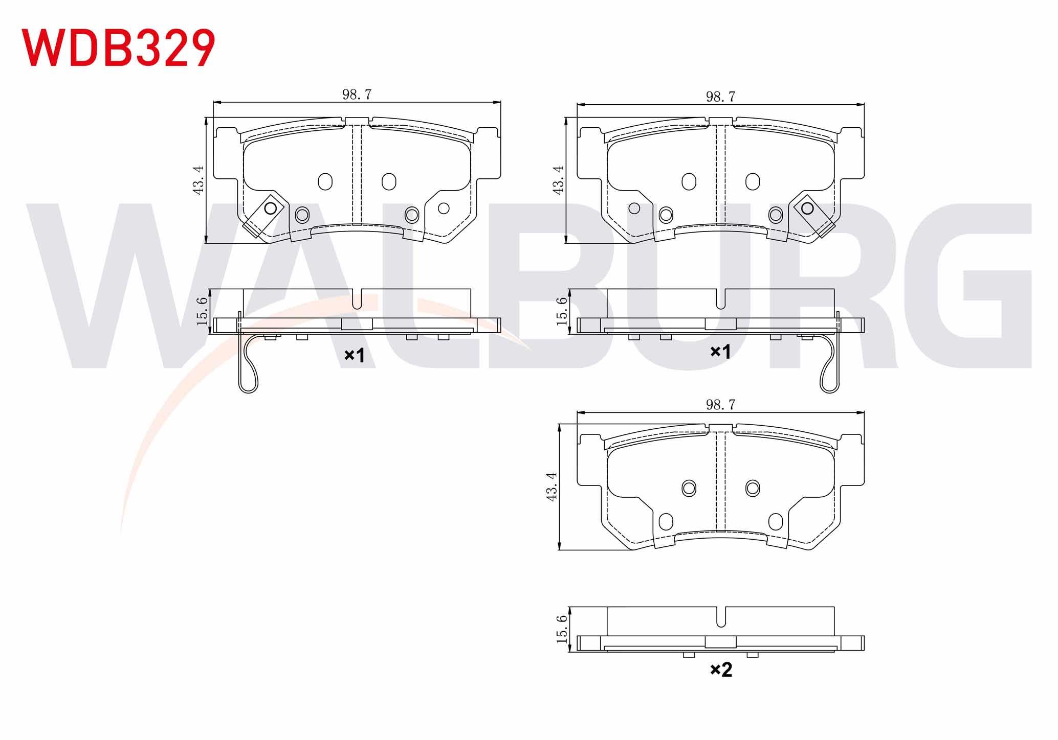 FREN BALATA ARKA SSANGYONG MUSSO (FJ) 2.2 TD 15.60mm 1993-2004