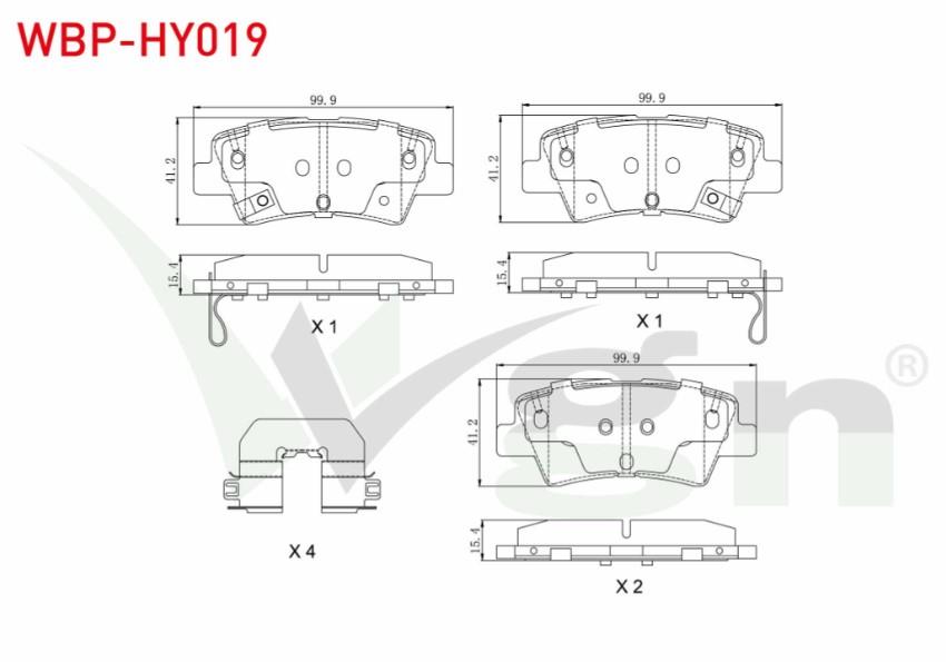 FREN BALATA ARKA TEL DELIKLI HYUNDAI ACCENT BLUE 1.4 - 1.6 CRDI 2012-/ ELANTRA 1.6 CRDI - 1.6 D-CVVT 2015-/ I30 1.6 CRDI 2016-/ KIA RIO III 1.4 CRDI 2011-2014