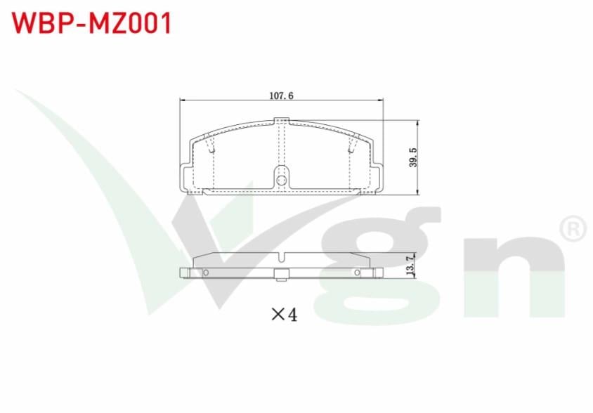 FREN BALATA ARKA TEL DELIKLI MAZDA 323 VI (BJ) 1.4i 16v 1998-2004/ 1.5i 16v 1998-2004/ 1.6i 1998-2004/ 2.0i 1998-2004/ MAZDA 6 (GG,GY) 2.0i 2002-2007/ MAZDA 6 (GH) 2.0i MRZ 2007-2012