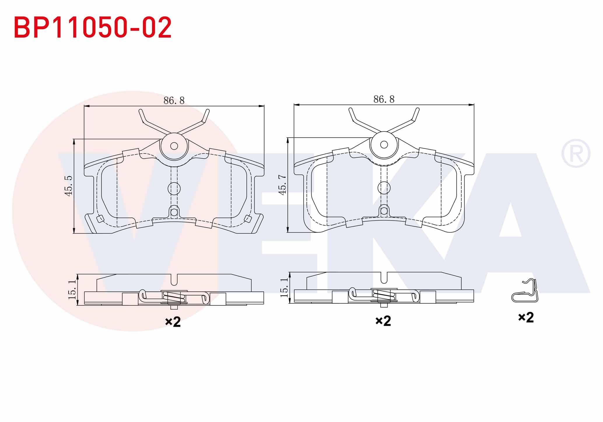 FREN BALATA ARKA TOYOTA AVENSIS (T22) 2.0 D-4D 1997-2003