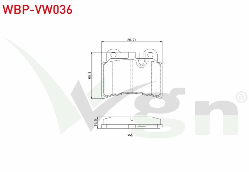 FREN BALATA ARKA VOLKSWAGEN TOUAREG (7LA,7L6,7L7) 3.0 V6 TDI 2002-2010 / TOUAREG 3.2i V6 2002-2010 / TOUAREG 5.0 V10 TDI 2002-2010