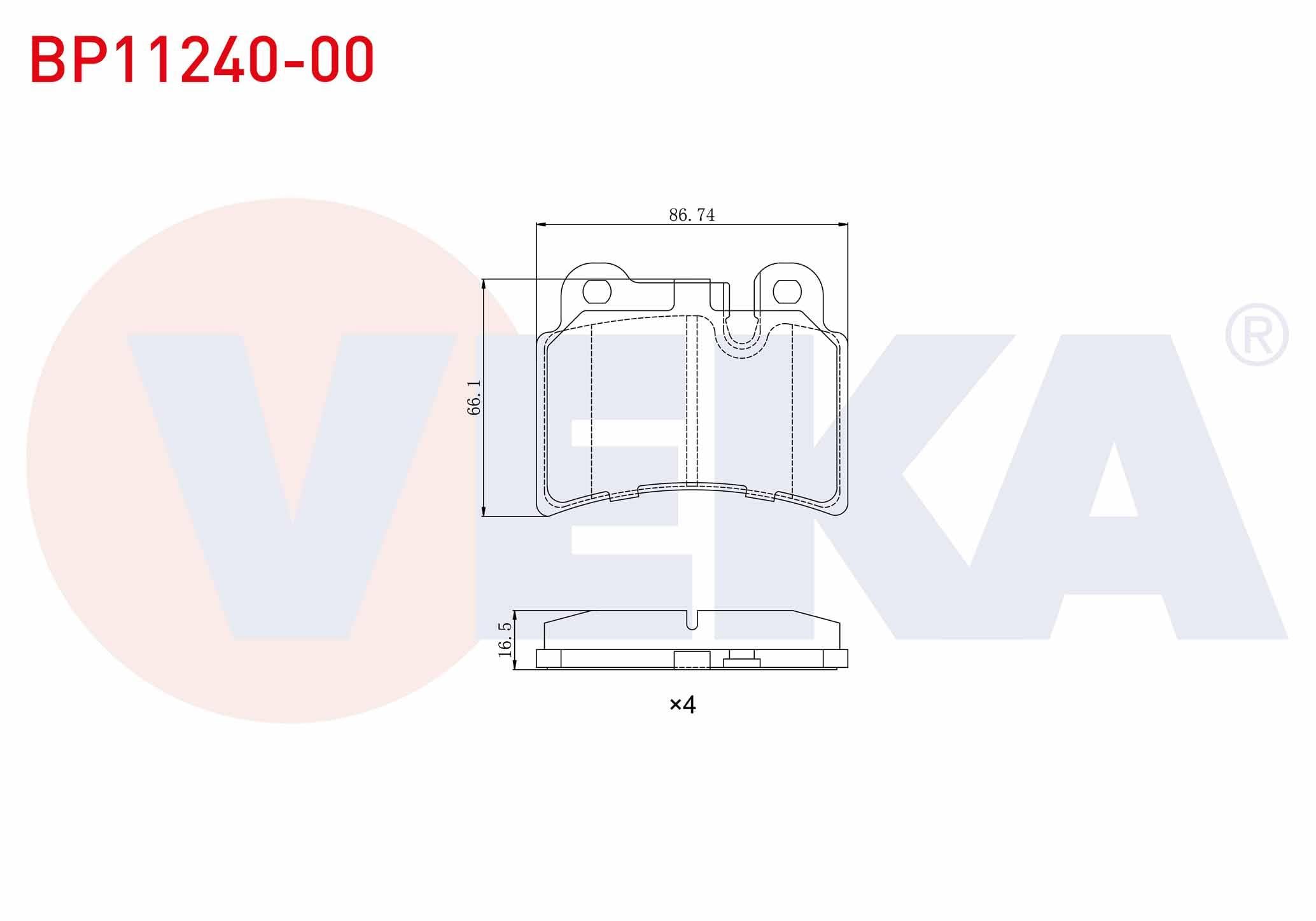 FREN BALATA ARKA VOLKSWAGEN TOUAREG (7LA,7L6,7L7) 3.0 V6 TDI 2002-2010 / TOUAREG 3.2i V6 2002-2010 / TOUAREG 5.0 V10 TDI 2002-2010