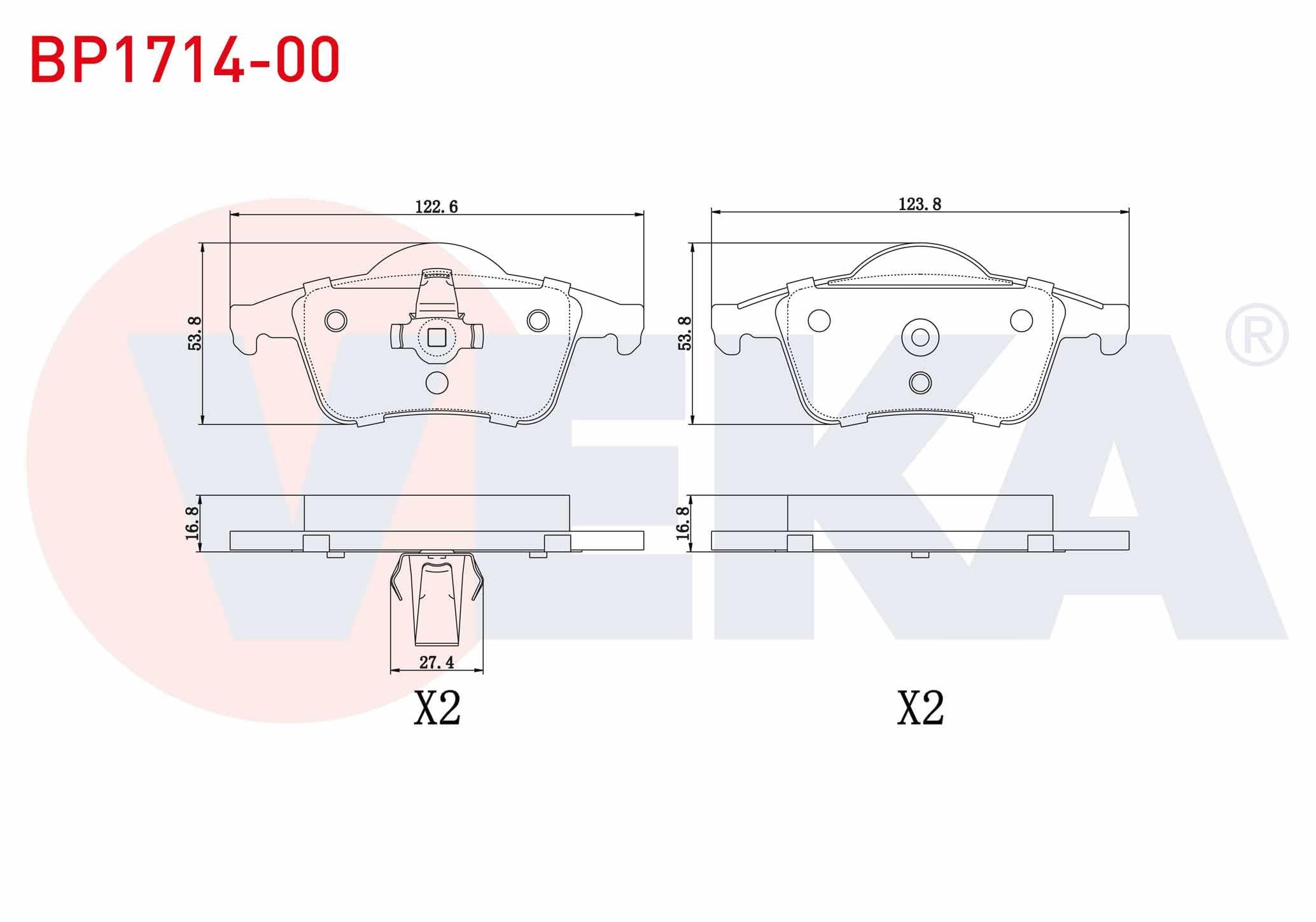 FREN BALATA ARKA VOLVO C70 I 2.0 1998-2005/ S60 I 2.0 T5 2000-2010/ S80 I 3.0 T6 1998-2006/ V70 I 2.0 T 1997-2000/ V70 II 2.0 T 2000-2007/ S 80 I 2.0 T 1998-2006/ S60 I 2.0 T 2000-2010