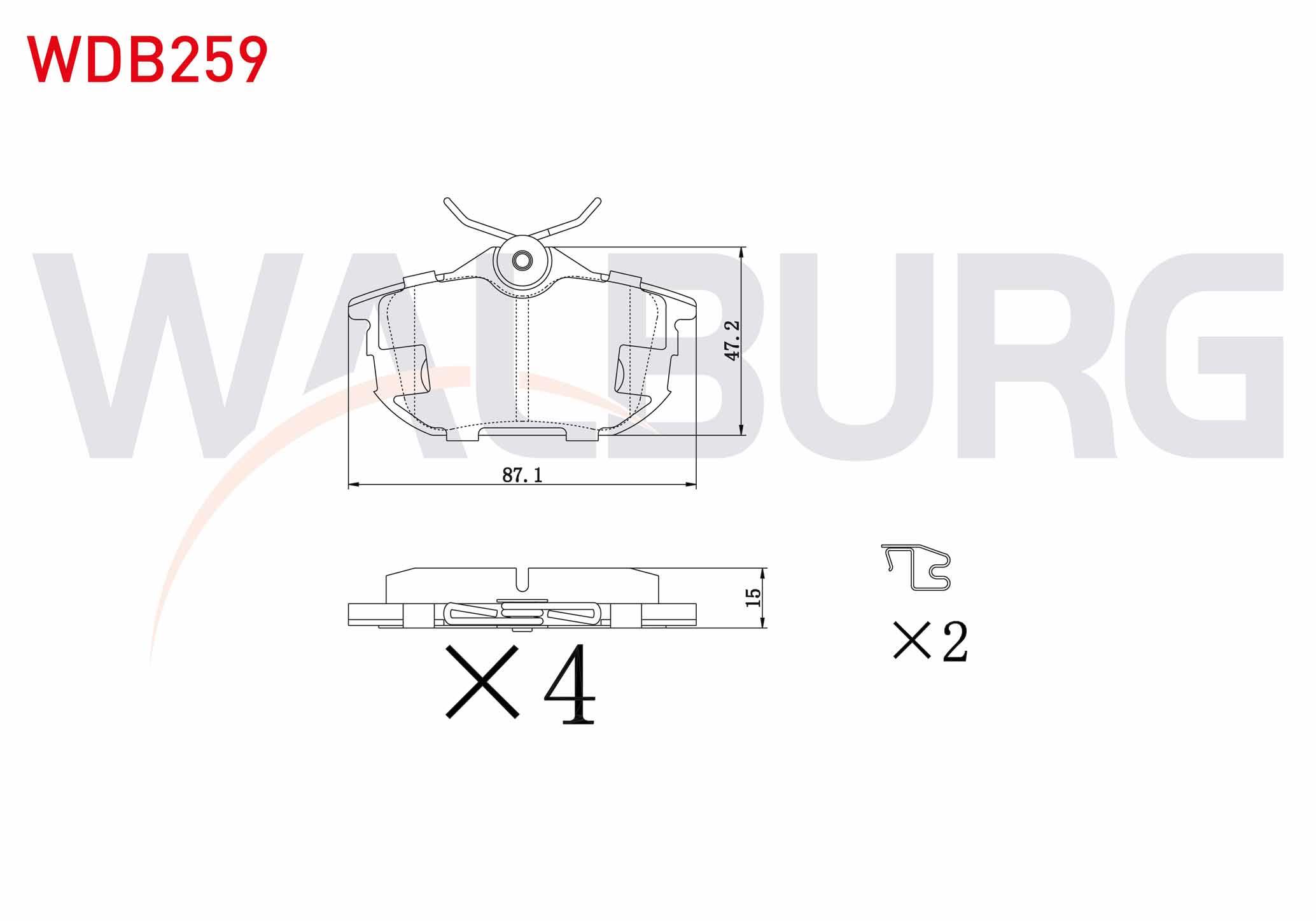 FREN BALATA ARKA VOLVO S40 I 1.6i 16v 1995-2003/ S40 I 1.8i 16v 1995-2003/ S40 I 1.9 TD 1995-2003/ MITSUBISHI CARISMA (DA) 1.8 GDI 1995-2006/ COLT VI 1.3 2002-2012/ COLT VI 1.5 DID 2002-2012