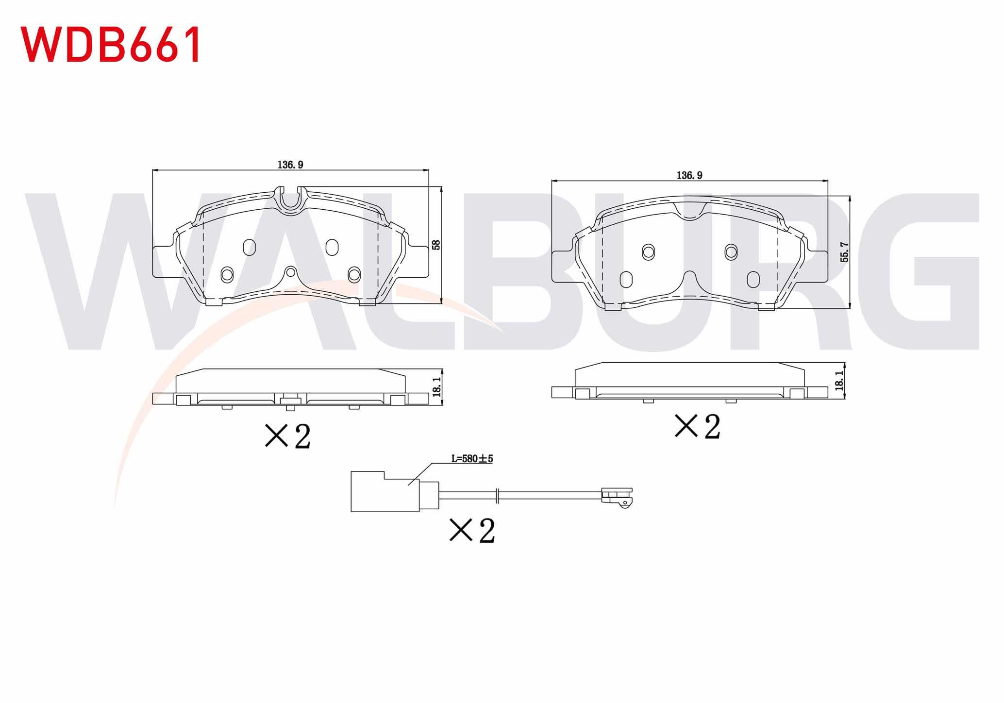 FREN BALATA FISLI ARKA FORD TRANSIT (CIFT TEKER) 2.2 TDCI 17.00mm 2014-
