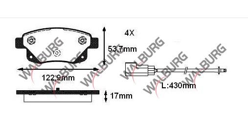 FREN BALATA FISLI ARKA FORD TRANSIT (V347) 2.2 TDCI 18.80mm 2006-2014 1819638 1433958 6C11 2M008 AF