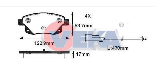 FREN BALATA FISLI ARKA FORD TRANSIT (V347) 2.2 TDCI 18.80mm 2006-2014 1819638 1433958 6C11 2M008 AF