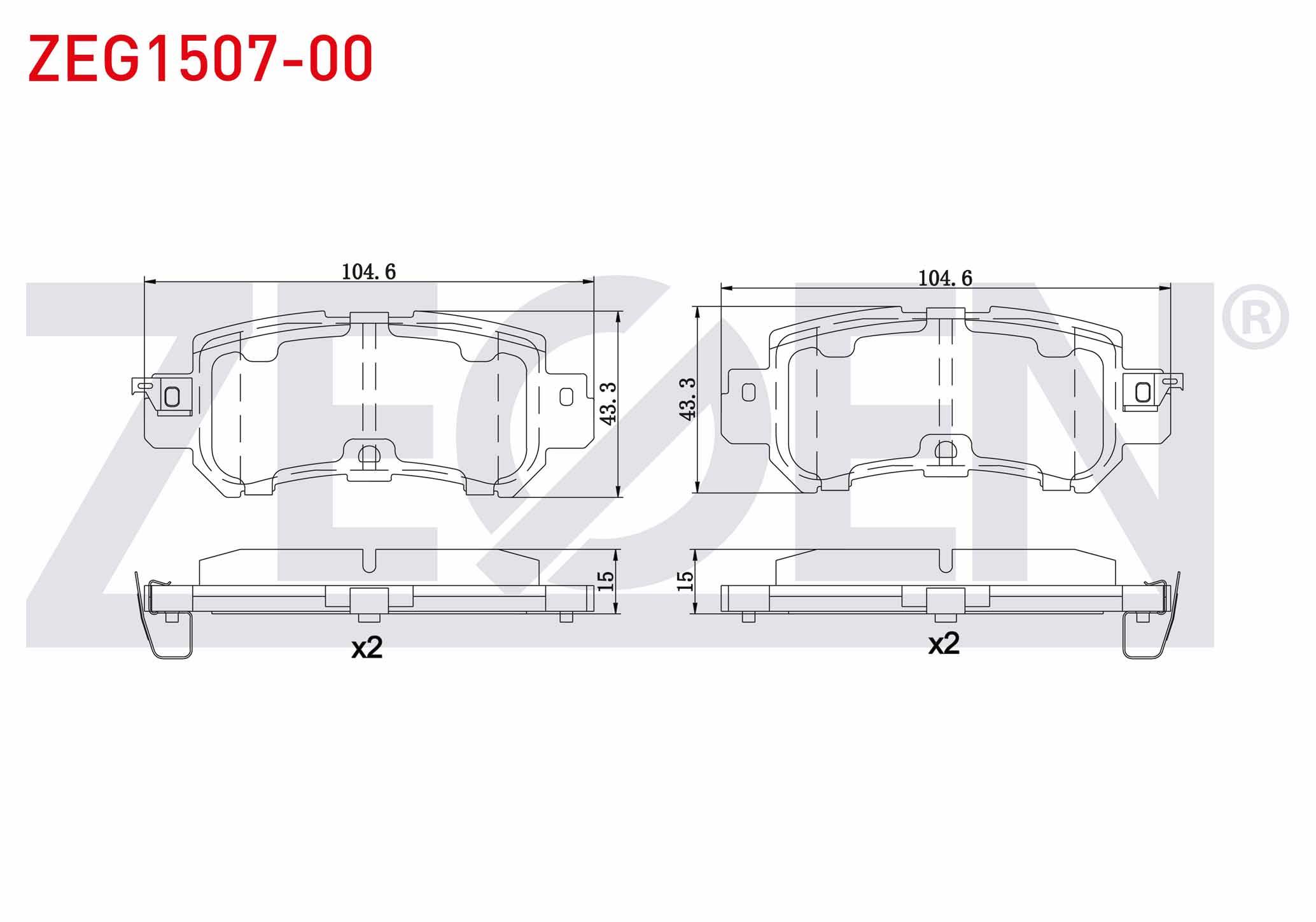FREN BALATA IKAZLI ARKA MAZDA CX-3 1.5 D 4x4 2016- / CX-5 (KE,GH) 4x4 2.0 2011- / CX-5 (KE,GH) 2.2 D 4x4 2011-