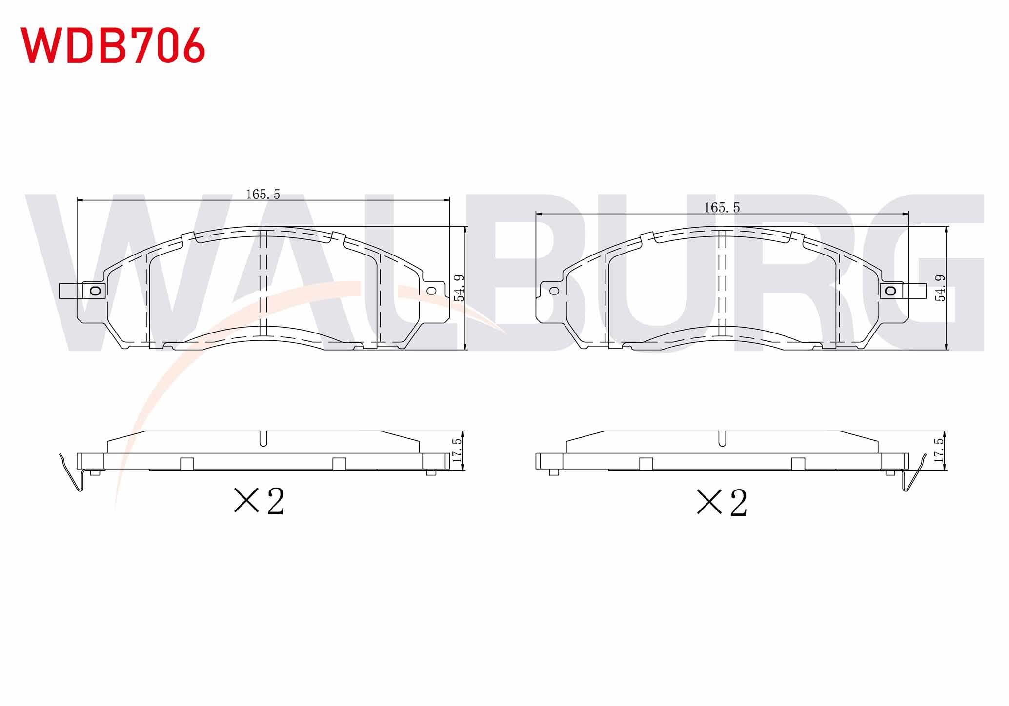 FREN BALATA IKAZLI ON NISSAN NAVARA NP300 (D23) 2.3 DCI 17.00 mm 2015-