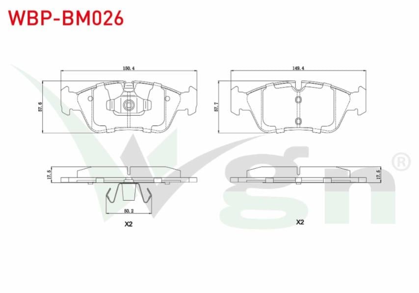 FREN BALATA ON BMW 1 SERISI (E87) 120 i 2003-2012/ 3 SERISI (E90) 318 D 2005-2011/ (E90) 316 i 2005-2011/ (E90) 325 i 2005-2011/ (E90) 335 D 2005-2011/ (E90) 316 Ti 2005-2011/ (E90) 318 CL 2005-2011