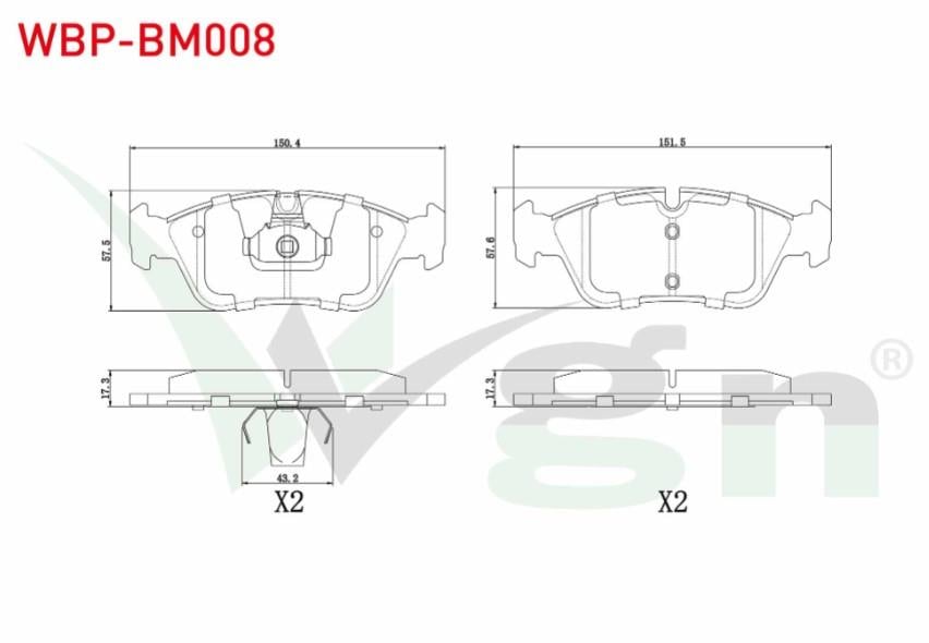 FREN BALATA ON BMW 3 SERISI (E36) 318 i 1990-1998/ (E36) 320 i 1990-1998/ 3 SERISI (E46) 316 i 1998-2005/ (E46) 318 i 1998-2005/ (E46) 320 D 1998-2005/ (E46) 325 i 1998-2005/ (E46) 330 CD 1998-2005