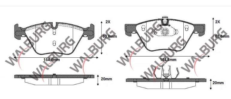 FREN BALATA ON BMW 5 SERISI (E60) 520 D 20.00mm 2003-2010 34116763618