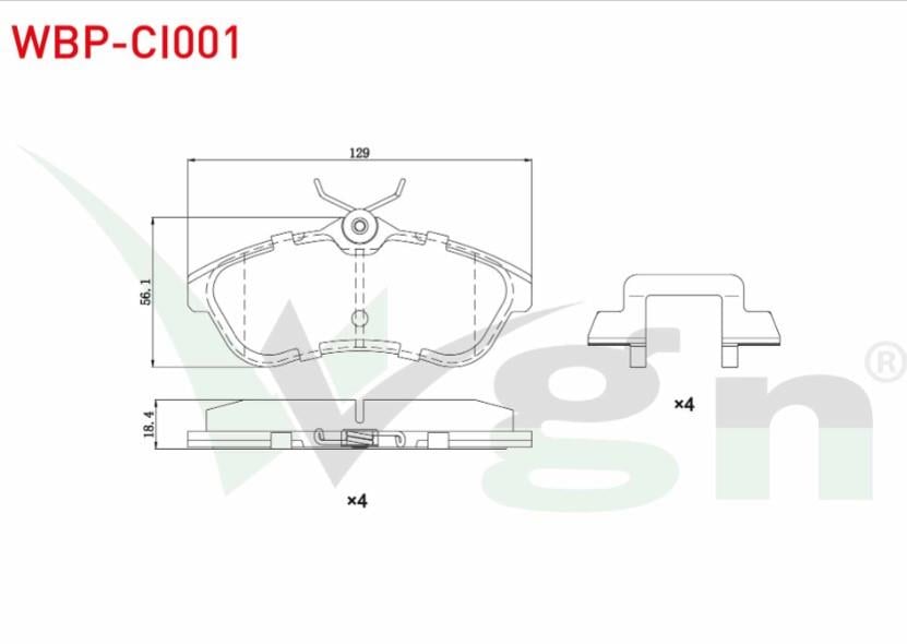 FREN BALATA ON CITROEN C3 (FC) 1.6 HDI 2002-2009 / C3 (FC) 1.6 90 HP 2002-2009 / C2 (JM) 1.6 2003-2009