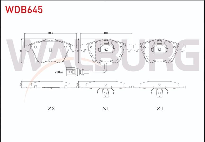 FREN BALATA ON FISLI AUDI TT (8J3) 2.0 TDI 2006-2013 / (8J3) 2.0 TFSI 2006-2013 / (8J3) 1.8 TFSI 2006-2013 / VW GOLF VI 2.0 TDI 2008-2013 / GOLF VI 2.0 TSI 2008-2013