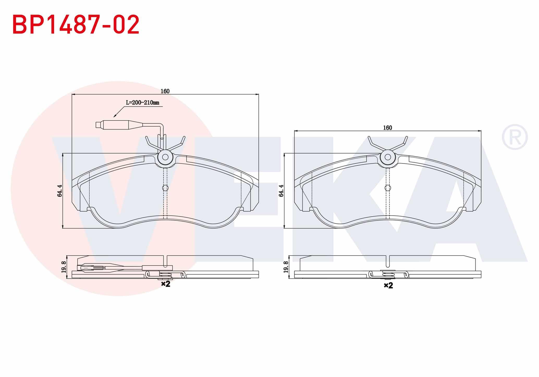 FREN BALATA ON FISLI FIAT DUCATO (230) 2.0 JTD 1994-2002 / DUCATO (230) 2.5 TDI 1994-2002 / DUCATO (230) 2.8 TDI 1994-2002 / CITROEN JUMPER I 2.8 HDI 1994-2002