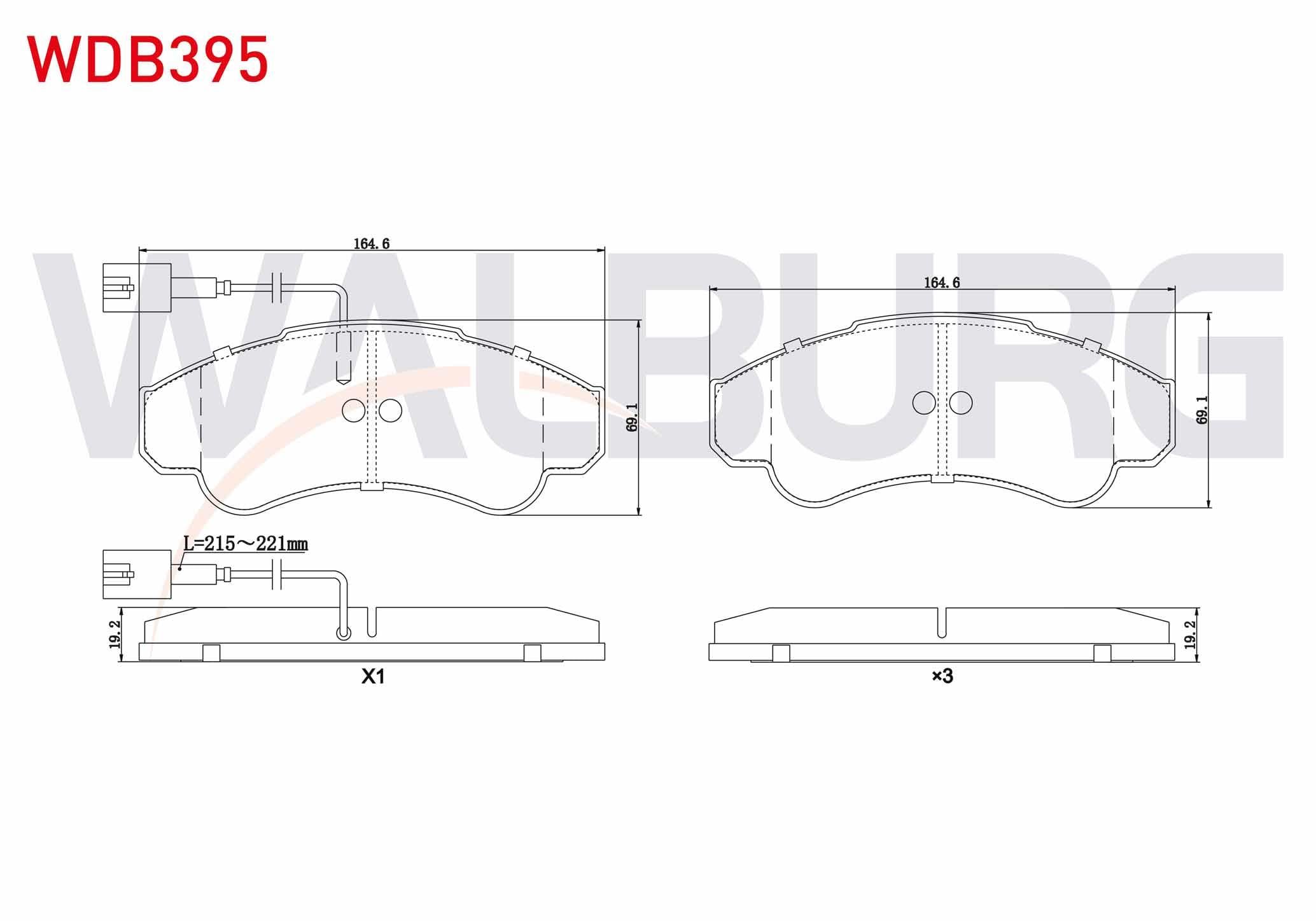 FREN BALATA ON FISLI FIAT DUCATO (244) 2.3 JTD 2002-2006 / DUCATO (244) 2.8 JTD 2002-2006 / CITROEN JUMPER II 2.8 HDI 2002-2006 / PEUGEOT BOXER II 2.0 HDI 2002-2006 / BOXER II 2.8 HDI 2002-2006