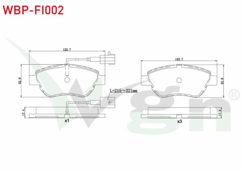 FREN BALATA ON FISLI FIAT LINEA 1.3 MJT 2007-/ALBEA 1.2i 2003-2007/ALBEA 1.3 MJT 2007-/DOBLO 1.3 MJT 2001-2010/FIORINO 1.3 MJT 2007-/G.PUNTO 1.3 MJT 2005-2012/BIPPER 1.4 HDI 2008-/NEMO 1.4 HDI 2007-