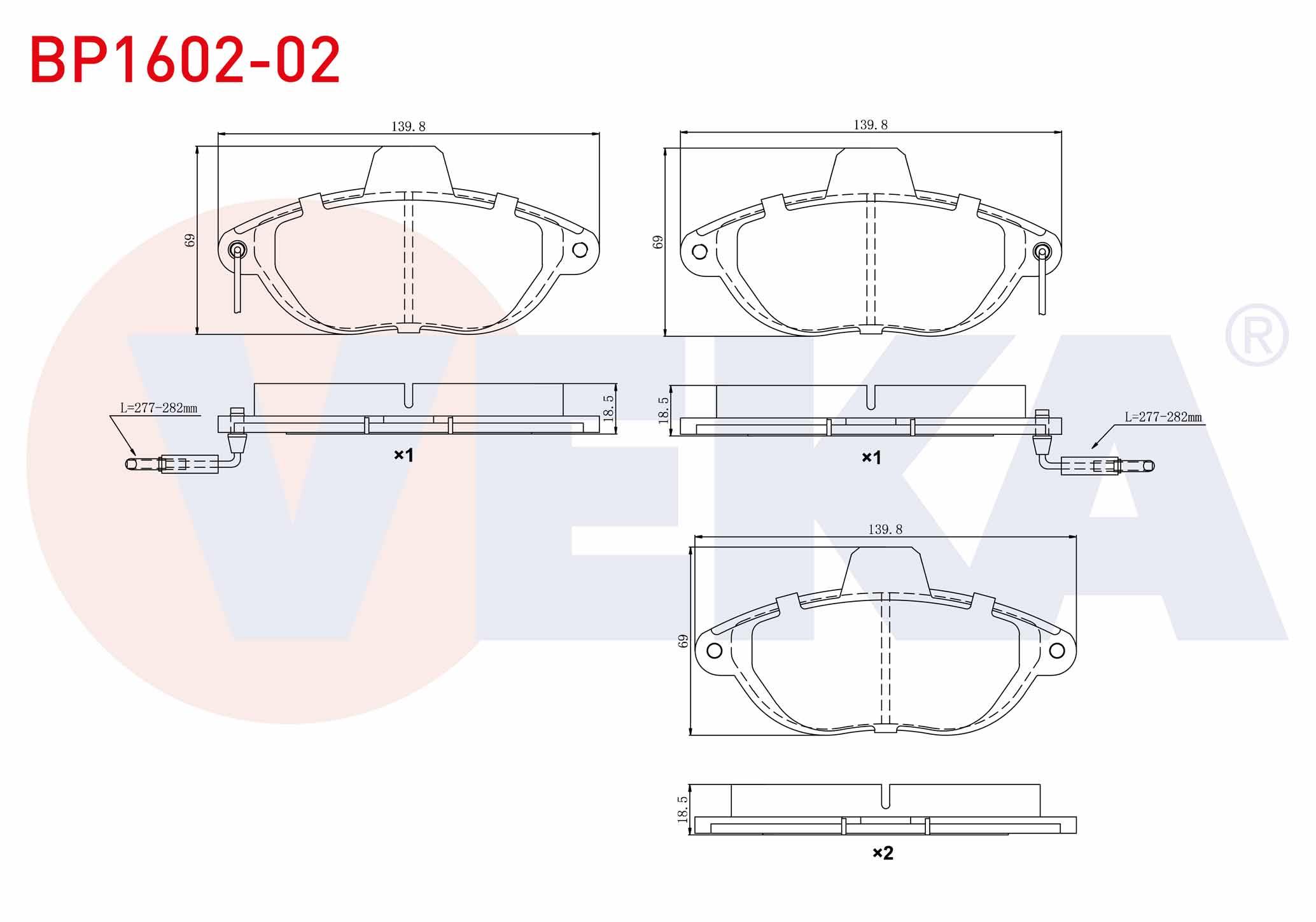 FREN BALATA ON FISLI FIAT SCUDO (220P) 1.9 D 1996-2006/ 2.0 JTD 1996-2006/ CITROEN JUMPY I 1.6 HDI 1994-2007/ JUMPY I 2.0 HDI 1994-2007/ PEUGEOT EXPERT 1.9 D 1996-2006/ EXPERT 2.0 HDI 1996-2006