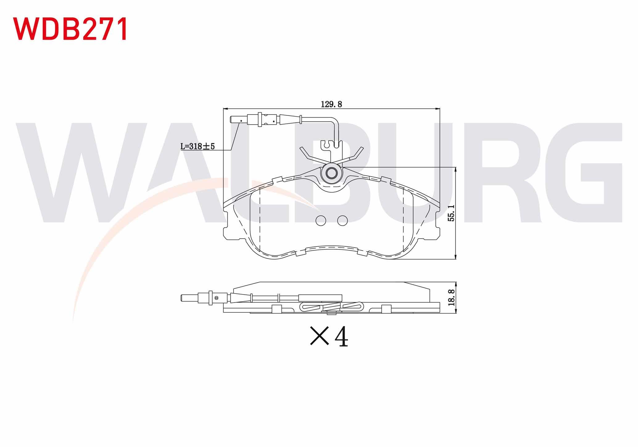 FREN BALATA ON FISLI PEUGEOT PARTNER 1.9 D 1996-2008/ PARTNER 2.0 HDI 1996-2008/ 306 1.6i 1993-2002 / 306 1.8i 1993-2002/ BERLINGO 1.9 D 1996-2008/