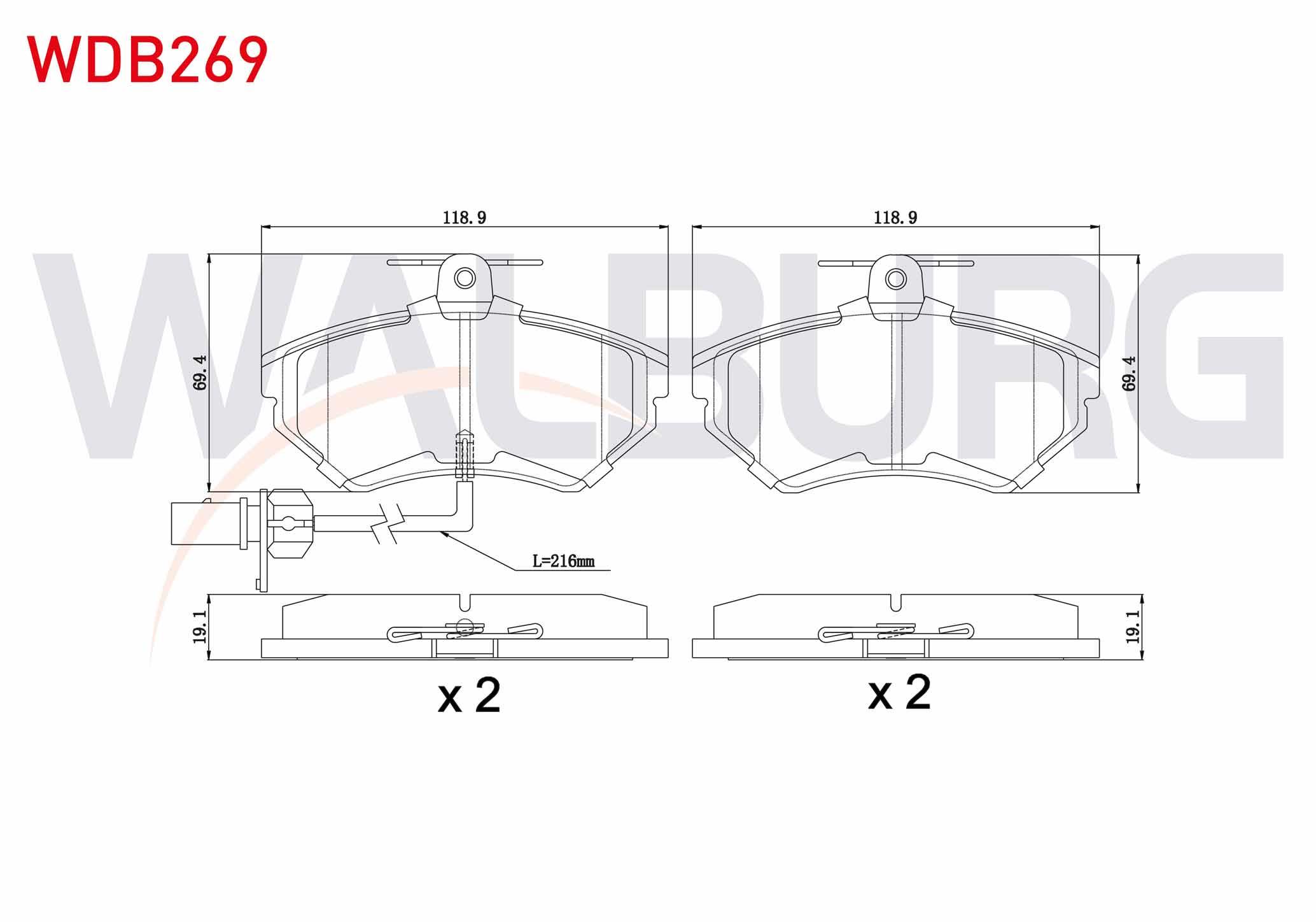 FREN BALATA ON FISLI VW PASSAT 1.6 1996-2000/ PASSAT 1.9 TDI 1996-2000/ PASSAT 1.8 T 1996-2000/ AUDI A4 1.8 T 2004-2008/ A4 1.9 TDI 2004-2008/ A4 2.0 TFSI 2004-2008/ A4 2.0 TDI 2004-2008