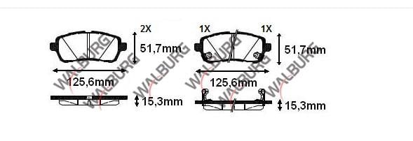 FREN BALATA ON FORD FIESTA VI 1.25i 15.30mm 2008-2012 1848518 1855307 ME8V5J 2K021 AB