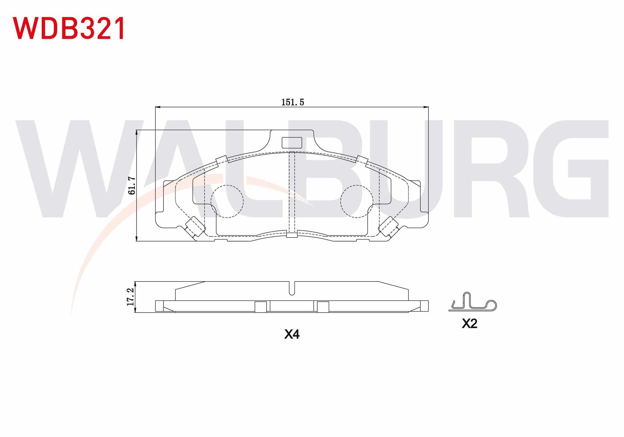 FREN BALATA ON FORD RANGER 2.5 TDCI 4X4 1999-2002 / RANGER 2.2 TDCI 1999-2002 / RANGER 3.0 TDCI 1999-2002 / MAZDA B SERISI (UN) 2.5 D 4X2 1998-2006 / B SERISI (UN) 2.5 TD 4X4 1998-2006