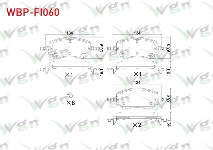 FREN BALATA ON IKAZLI FIAT EGEA 1.3 MTJ - 1.4 - 1.6 - 1.6 MTJ 2015- / 1.0 - 1.6 MTJ 2020-