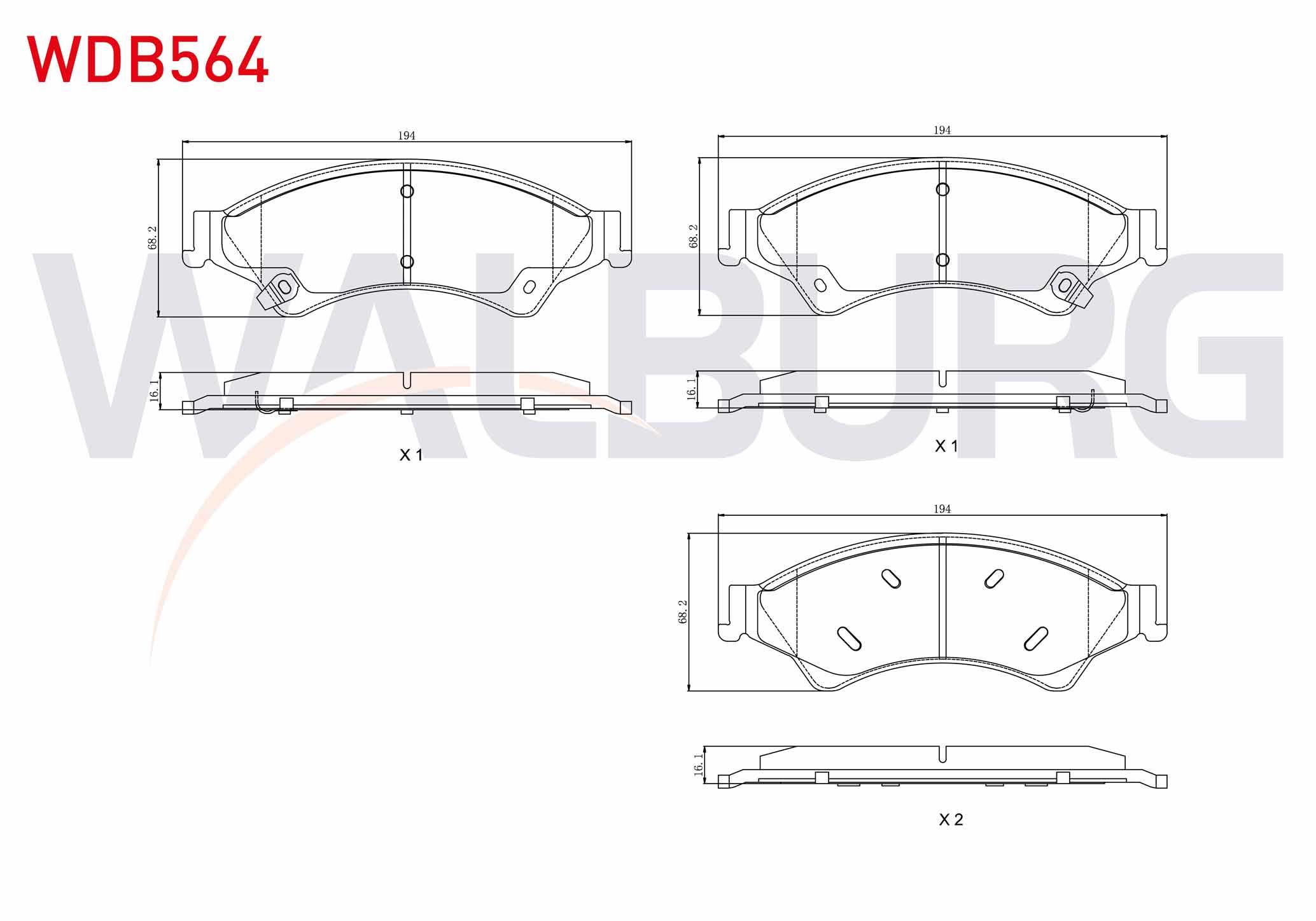 FREN BALATA ON IKAZLI FORD RANGER (TKE) 2.2 TDCI 4X4 2011- / RANGER (TKE) 2.5 TDCI 4X4 2011- / RANGER 3.0 TDCI 4X4 2011- /  MAZDA BT-50 2.5 CD 4X4 2006-