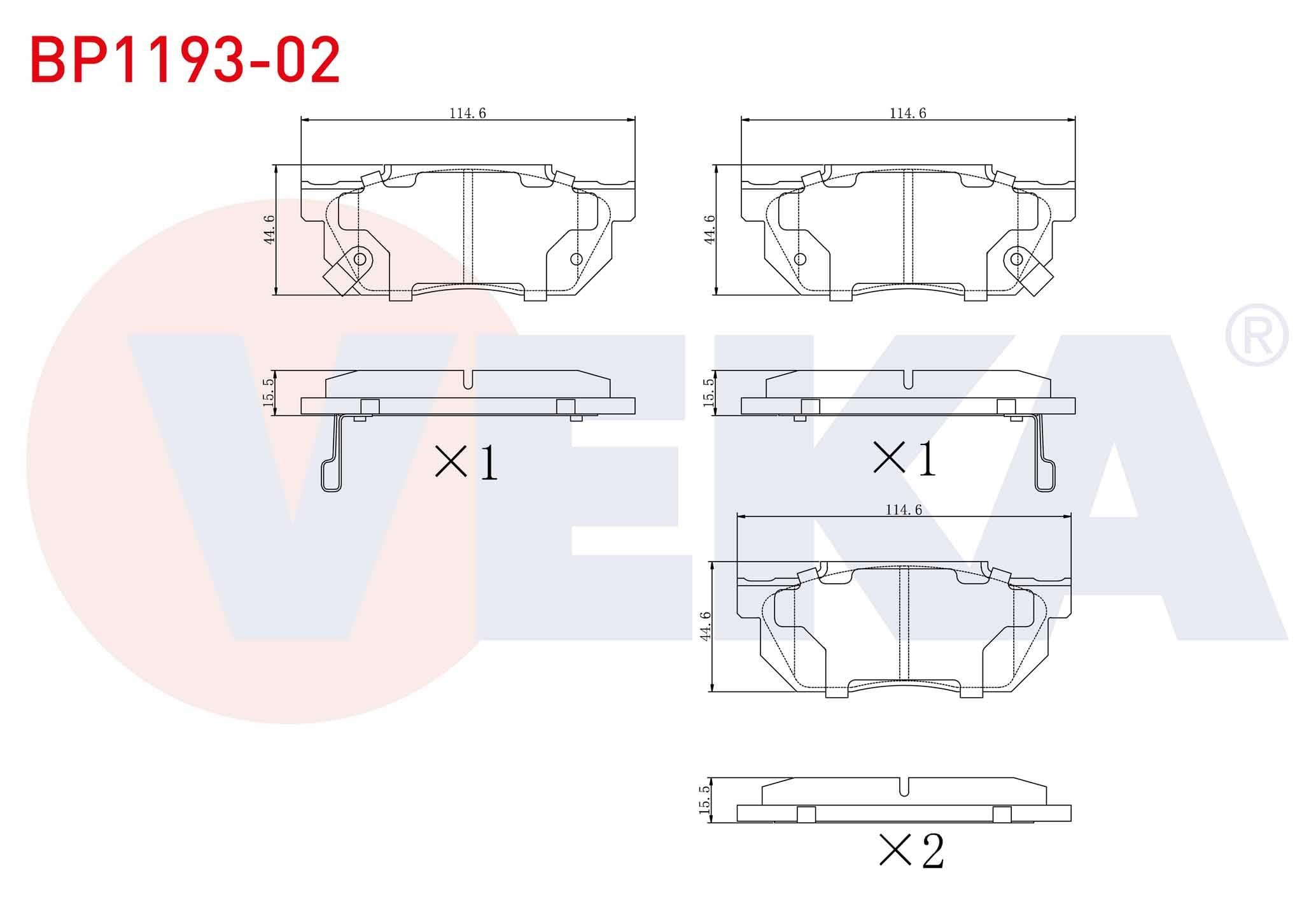 FREN BALATA ON IKAZLI HONDA CIVIC V 1.3 1992-1995 / INTEGRA (DA) 1.8i 16v 1985-1993 / INTEGRA (DA) 1.6 1985-1993 / PRELUDE II 1.8 1983-1987
