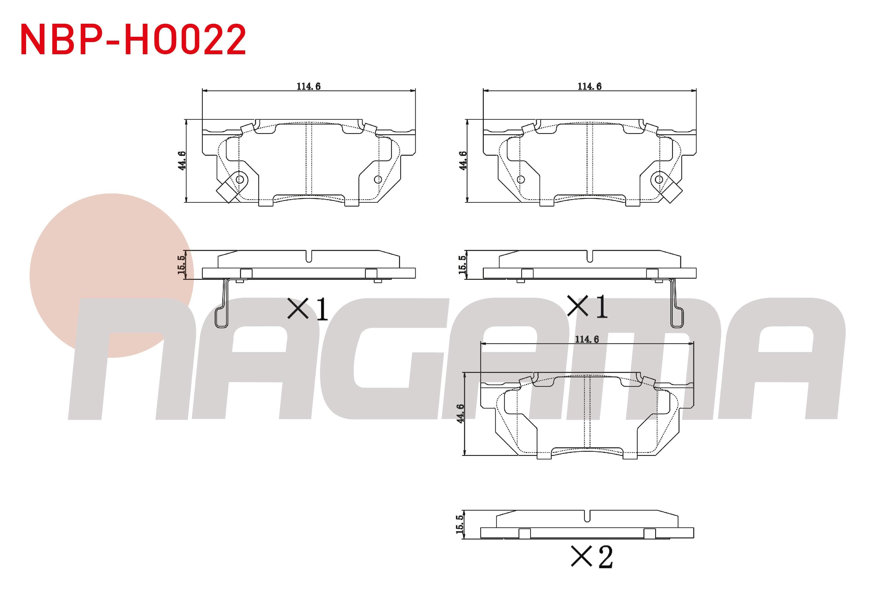 FREN BALATA ON IKAZLI HONDA CIVIC V 1.3 1992-1995 / INTEGRA (DA) 1.8i 16v 1985-1993 / INTEGRA (DA) 1.6 1985-1993 / PRELUDE II 1.8 1983-1987