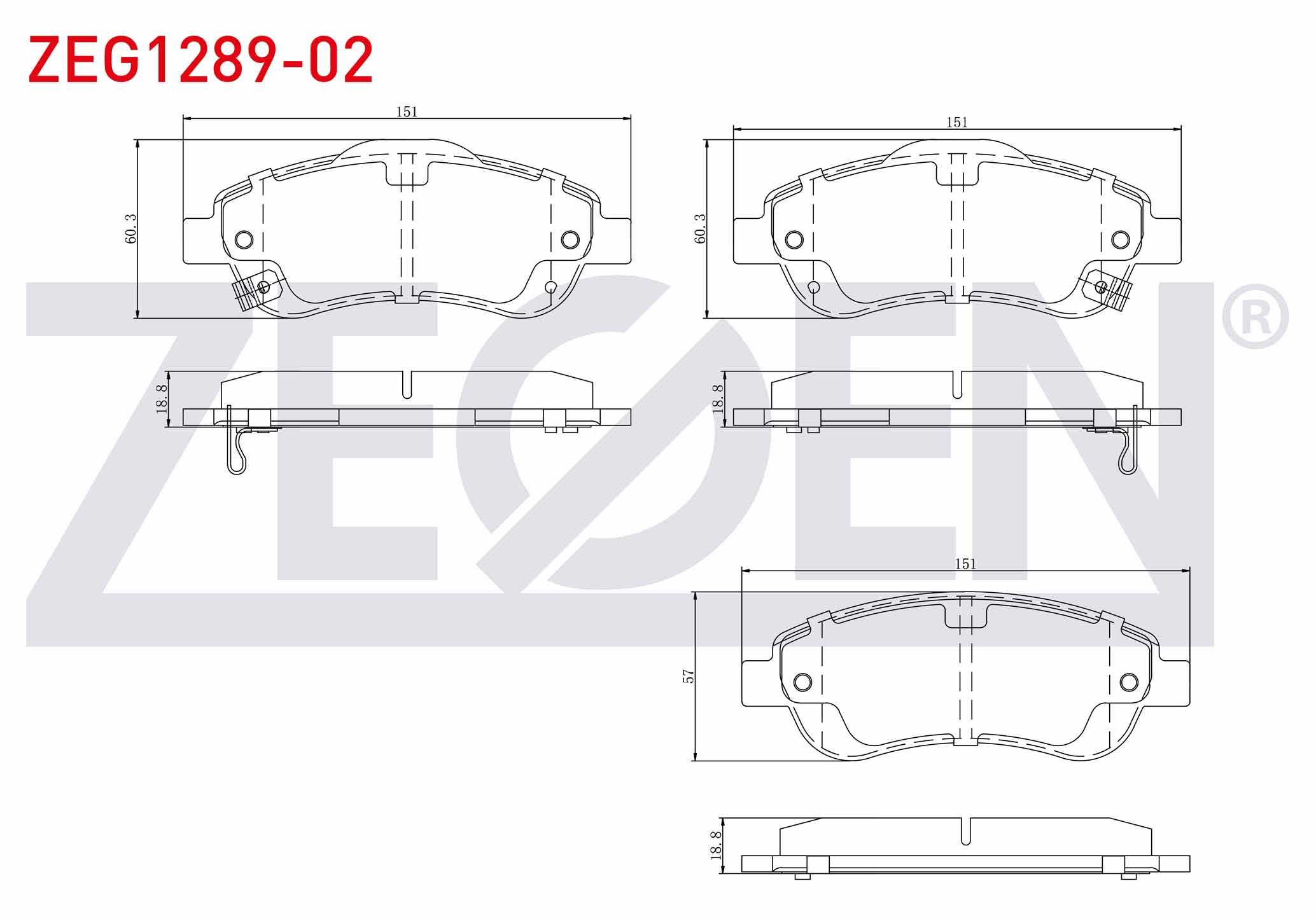 FREN BALATA ON IKAZLI HONDA CR-V III 2.0 I-VTEC 2006-2012 / CR-V III 2.2i CTDI 2006-2012 / CR-V IV 1.6i DTEC 2012-2014 / CR-V IV 2.0 2012-2014 / CR-V IV 2.2i 2012-2014