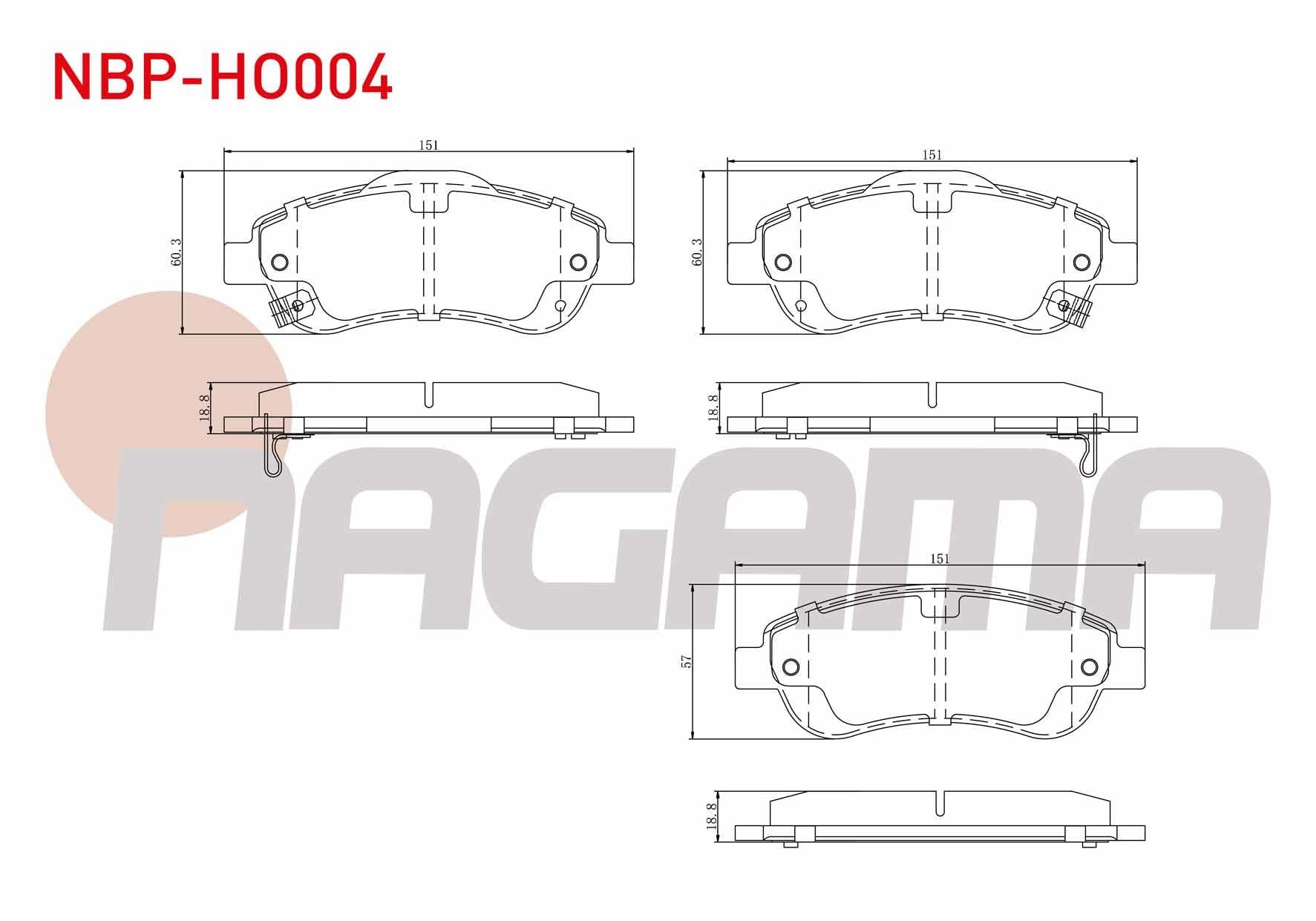 FREN BALATA ON IKAZLI HONDA CR-V III 2.0 I-VTEC 2006-2012 / CR-V III 2.2i CTDI 2006-2012 / CR-V IV 1.6i DTEC 2012-2014 / CR-V IV 2.0 2012-2014 / CR-V IV 2.2i 2012-2014