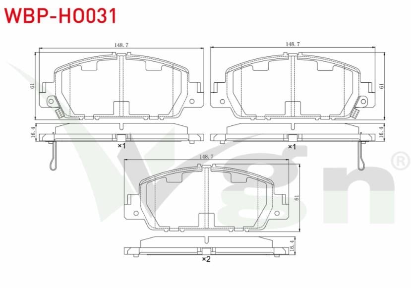 FREN BALATA ON IKAZLI HONDA HR-V (RU) 1.5 I-VTEC 2016-